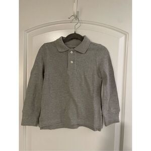 New boys gray Gap organic cotton long sleeve polo size XS
